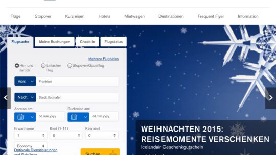 Icelandair Class Up – Upgrade zum Ersteigern