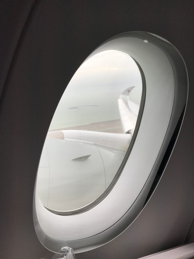 Im neuen A350 von Qatar Airways von Doha nach Frankfurt