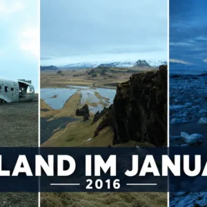 Island im Januar 2016 Island im Januar 2016: Collage aus Flugzeugwrack, Südküste und eisiger Lagune