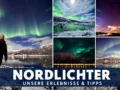 Nordlichter: Collage aus fünf eigenen Aufnahmen vom Skarsfjord, Sommarøy und dem Rheinland