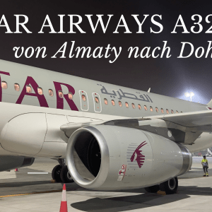 Qatar Airways A320 von Almaty nach Doha