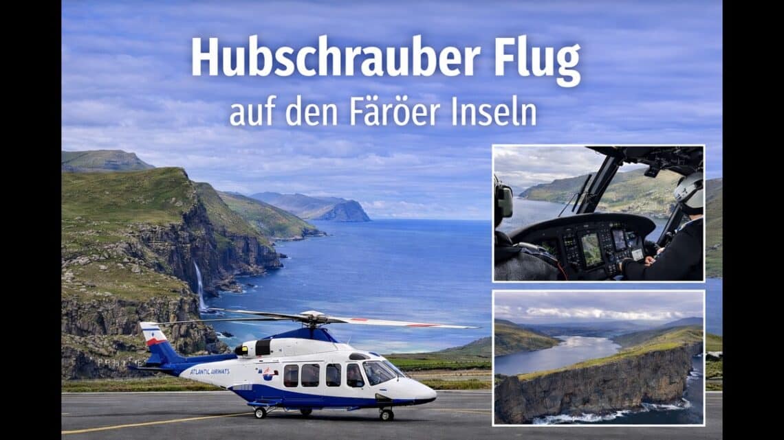 Hubschrauber Flug auf den Färöer Inseln