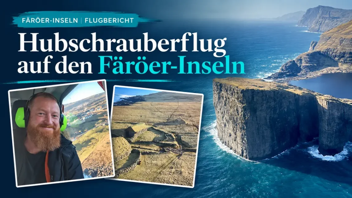 Hubschrauber Flug auf den Färöer Inseln