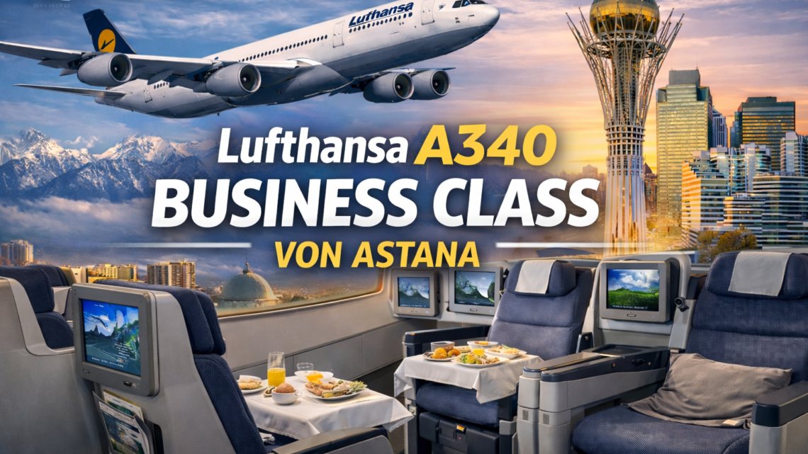 Lufthansa A340 Business Class von Astana nach Frankfurt