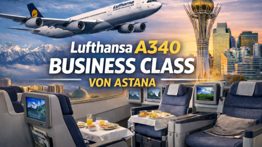 Lufthansa A340 Business Class von Astana nach Frankfurt