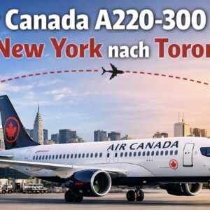 Air Canada Airbus A220-300 am Flughafen New York LaGuardia auf dem Weg nach Toronto