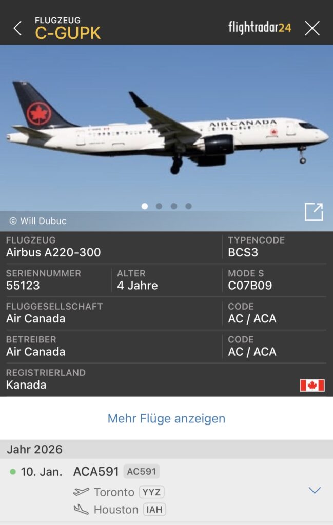 Air Canada A220-300 Flugbericht